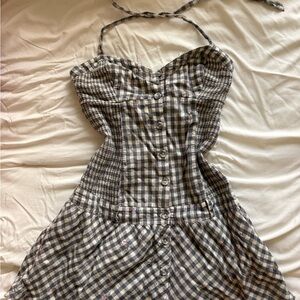 Checkered Halter Dress
